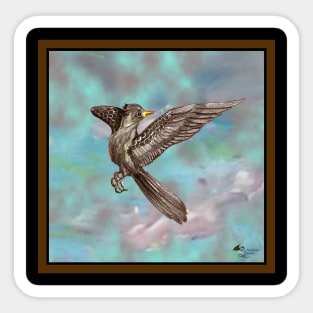 Bird in the Hand Veterinary exotic birds hands woman girl female feminine grey songbird nature lover loves avian Hummingbird Brown Blue Green Sticker